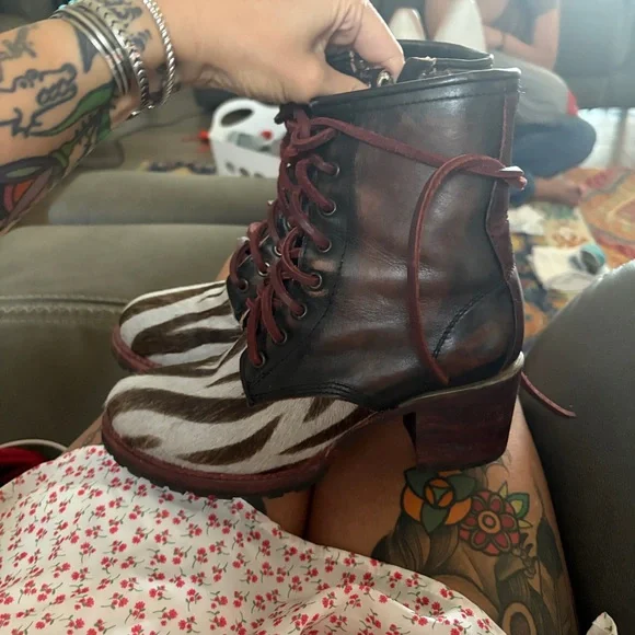 Freebird by Steven Zebra Print Ankle Boots - Picture 2 of 5